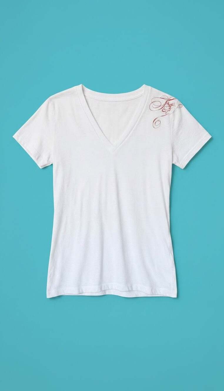 Y2K Fox Riders Company White V-Neck Graphic T-Shirt Women's Size L